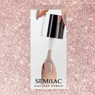 Kosmetyki do stylizacji włosów - Semilac One Step Hybrid lakier hybrydowy 5ml S245 Glitter Pink Beige - miniaturka - grafika 1