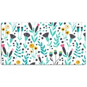 Podkładki na biurko - Mata ochronna na blat Skandynawskie kwiaty 120x60cm, Dywanomat - miniaturka - grafika 1