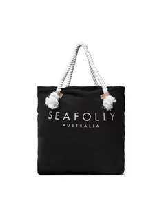 Torby ekologiczne - Seafolly Torebka Ship Sail Tote 71147-BG Czarny - grafika 1