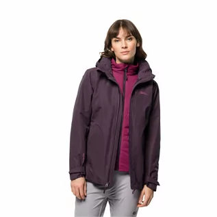 Kurtki damskie - Damska kurtka 3w1 Jack Wolfskin BERGLAND 3IN1 JKT W grapevine - S - grafika 1