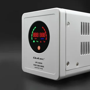 QOLTEC ZASILACZ AWARYJNY PURE SINE WAVE UPS | 500VA | 350W | STAŁA FAZA | SZARY - Zasilacze awaryjne UPS - miniaturka - grafika 11