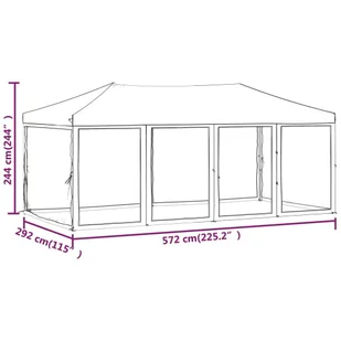 Składany namiot imprezowy ze ściankami, antracytowy, 3x6 m - Pawilony ogrodowe - miniaturka - grafika 11