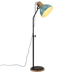 vidaXL Lampa stojąca, 25 W, postarzany niebieski, 30x30x100-150cm, E27 - Lampy stojące - miniaturka - grafika 1