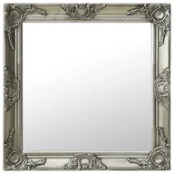 Lustra - vidaXL Lustro ścienne w stylu barokowym, 60x60 cm, srebrne - miniaturka - grafika 1