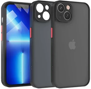 Etui matowe Supero do iPhone 13, czarno-półprzezroczyste - Etui i futerały do telefonów - miniaturka - grafika 1
