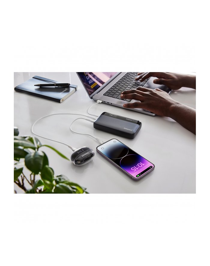 Intenso Powerbank He20000 Grey 20000 Mah Quick Charge Power Delivery Li Ion Usb A C