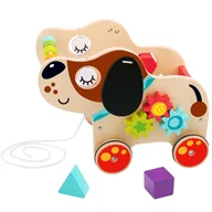 Sortery dla dzieci - Tooky Toy TOOKY TOY Duży Drewniany Sorter Pies Do Ciągnięcia 2w1 Koła Zębate TL024 - miniaturka - grafika 1