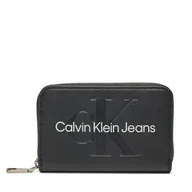 Portfele - Mały Portfel Damski Calvin Klein Jeans Zip Around Mono K60K612255 Czarny - miniaturka - grafika 1