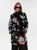 Płaszcze damskie - Guess Futro Magda W2BL71 WF1K0 Czarny Regular Fit - miniaturka - grafika 1