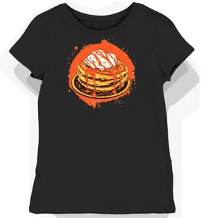Koszulka damska czarna z motywem pomarańczowego okonomiyaki XL - Koszulki i topy damskie - miniaturka - grafika 1