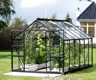 VITAVIA szklarnia ogrodowa URANUS 9900 czarna (9.9 m², 2.57 m x 3.83 m) + baza - Szklarnie ogrodowe - miniaturka - grafika 2