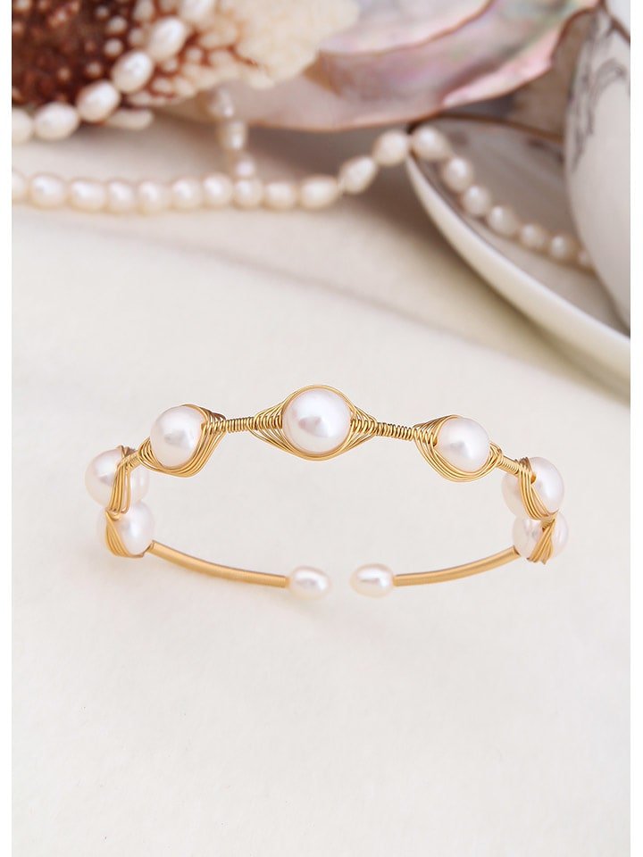 L'Atelier de Gaia Pozłacana bransoletka z perłami