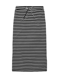 Spódnice - TOM TAILOR Damska spódnica z dżerseju w paski, 32152 - czarny cienki pasek, 42 - grafika 1
