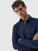 Bluzy męskie - Polar regular ze stójką męski 4F 4FWMM00TFLEM289-31S Granatowy - miniaturka - grafika 1