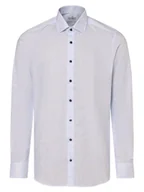 Koszule męskie - Olymp Level Five Koszula męska Mężczyźni Slim Fit Bawełna niebieski wzorzysty, 38 - miniaturka - grafika 1