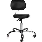 Krzesła i taborety kosmetyczne - Taboret Fryzjerski z Oparciem Ayala HO-3 wysokość: Niski - miniaturka - grafika 1