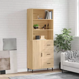 vidaXL Witrynka, dąb sonoma, 69,5x34x180 cm, materiał drewnopochodny - Witryny vidaXL Witrynka, dąb sonoma, 69,5x34x180 cm, materiał drewnopochodny - Witryny - miniaturka - grafika 1