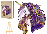 Puzzle - PUZZLE DREWNIANE DUŻE 332 ELEMENTY JEDNOROŻEC W DREWNIANYM PUDEŁKU - miniaturka - grafika 1