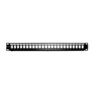 Pozostałe akcesoria sieciowe - QOLTEC Patch panel RACK | 24 porty | UTP blank | Czarny NUQOLPP24054479 - miniaturka - grafika 1