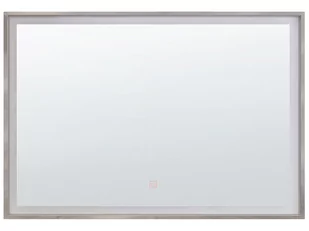 Beliani Lustro ścienne LED 60 x 80 cm srebrne ARGENS - Lustra - miniaturka - grafika 1