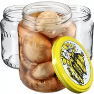 Pojemniki kuchenne - Szklane słoiki Jukka 720ml 8 szt. 82mm + wieczka "Pszczoły" - miniaturka - grafika 1
