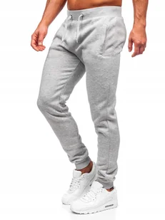 Spodnie Dresowe Joggery Męskie Szare XW01-A Denley_xl - Spodnie sportowe męskie - miniaturka - grafika 1