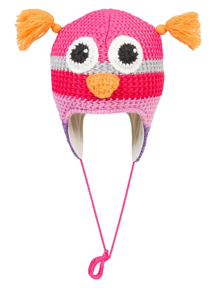 Dziewczęca czapka zimowa z wiązaniem różowa Doll r.55