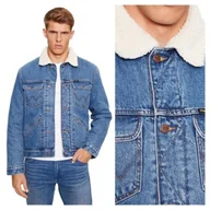 Kurtki męskie - Męska kurtka jeansowa Wrangler 124MJ Sherpa 3XL - miniaturka - grafika 1