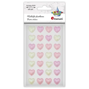 Naklejki plastikowe serca 14x14mm 28szt Titanum - Scrapbooking - miniaturka - grafika 1