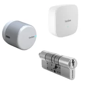 Systemy inteligentnych domów - Zamek tedee GO (srebrno-biały) + Wkładka typu C + Mostek wifi - miniaturka - grafika 1