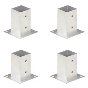 vidaXL Podstawy słupów, 4 szt., metalowe, 81 mm - Akcesoria do ogrodzeń - miniaturka - grafika 1