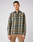 Koszule męskie - Męska Koszula Materiałowa Wrangler Ls 2Pkt Flap Shirt Ivy Green W5A53Wxix-M - miniaturka - grafika 1