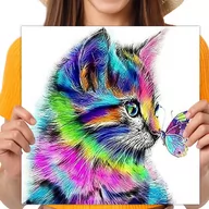 Zabawki kreatywne - Haft Diamentowy Diamond Painting,DIAMENTOWY MALARZ,Obraz DIY 5D,Mozaika Diamentowa 30x30,Kot - miniaturka - grafika 1