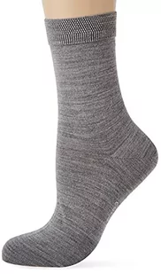FALKE Kobiety Skarpety No. 3 W SO Wełna Merynosa Jedwab jednokolorowe 1 Para, Szary (Light Grey Melange 3388), 37-38 - Skarpetki damskie - miniaturka - grafika 1