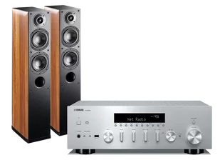 Yamaha R-N600A (srebrny) + Nota 550 (orzech) - Zestawy stereo - miniaturka - grafika 1