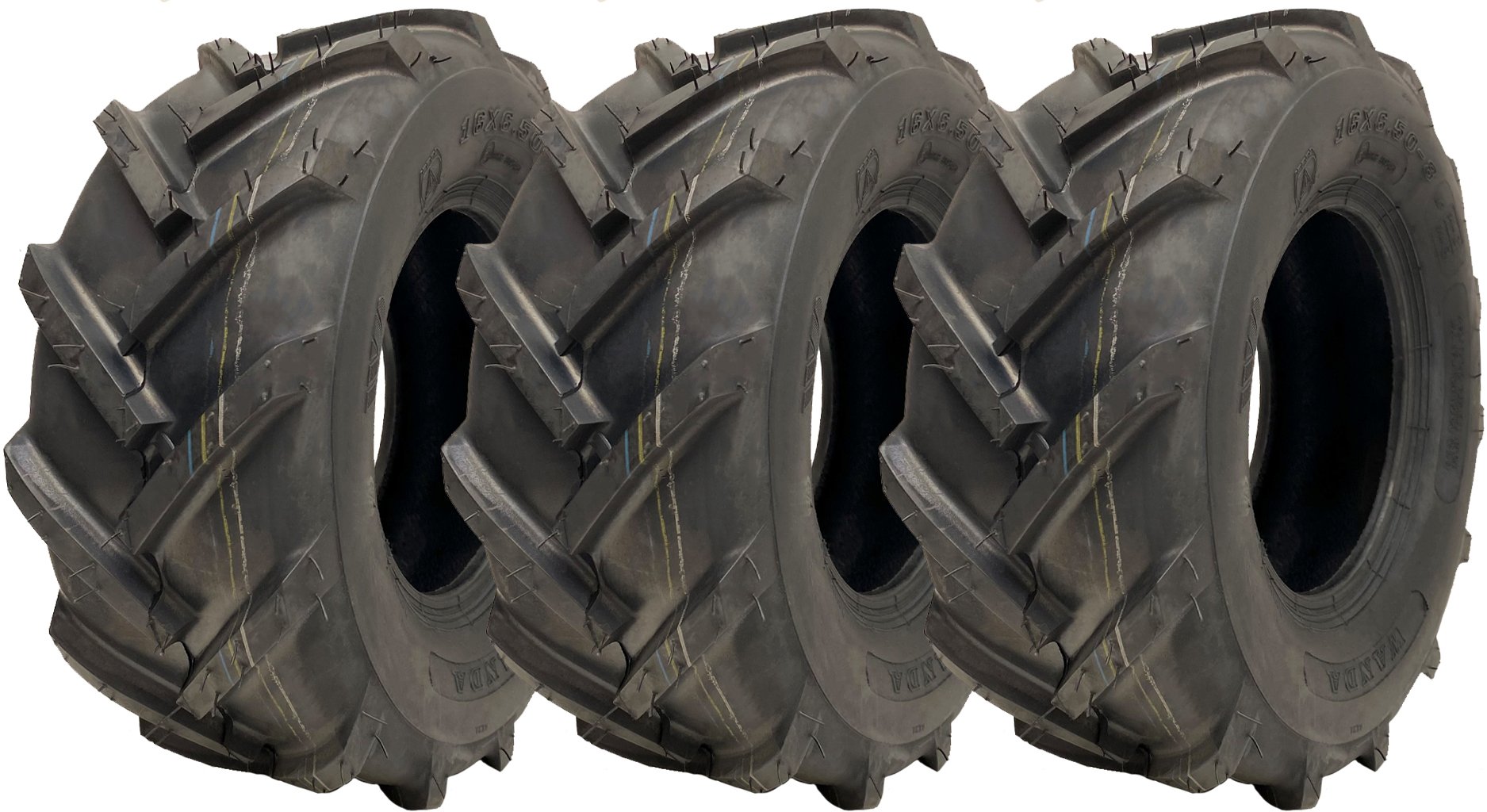 opony 16x6.50-8 z otwartym centralnym bieżnikiem Cleated Lug Industrial Plant Wanda P328 (zestaw 3 szt.)