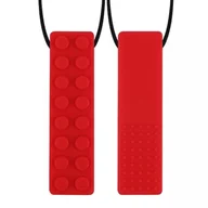 Zabawki sensoryczne - Gryzak Logopedyczny Terapeutyczny Klocek Czerwony - miniaturka - grafika 1