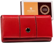 Portfele - Wielokolorowy, Skórzany Portfel Damski Na Zatrzask Lumarko! - miniaturka - grafika 1