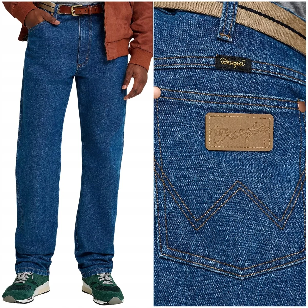 Wrangler 13MWZ Cowboy Cut Blue klasyczne proste spodnie jeansowe W33 L32