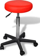 Taborety i hokery - Elior Czerwony okrągły tapicerowany taboret mobilny - Albin - miniaturka - grafika 1