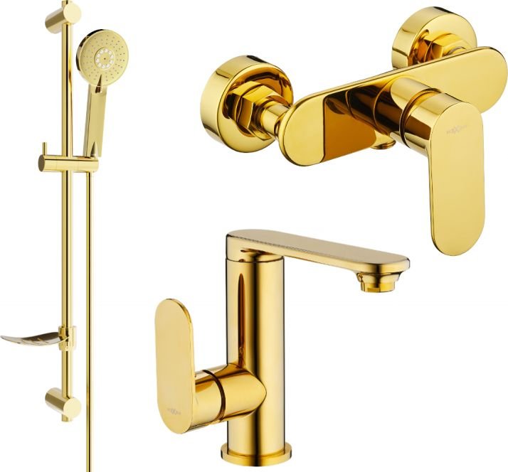 Mexen Milo DF40 zestaw prysznicowy, złoty - 713054DF40-50