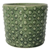 Donice - SPLENDID Osłonka doniczki ceramiczna Karin 12 cm dekorowana zielona - miniaturka - grafika 1