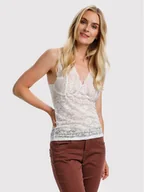 Koszulki i topy damskie - Cream Top Glaze 10604095 Biały Regular Fit - miniaturka - grafika 1