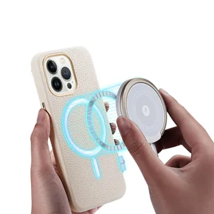 Dux Ducis Roma skórzane etui do iPhone 13 Pro elegancki pokrowiec z naturalnej skóry biały - Etui i futerały do telefonów - miniaturka - grafika 8
