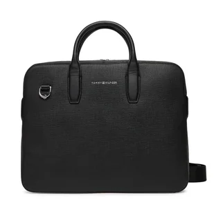 Torba na laptopa Tommy Hilfiger Th Business Leather Computer Bag AM0AM13642 Czarny - Torby na laptopy - miniaturka - grafika 1