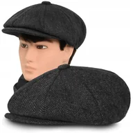 Czapki męskie - Kaszkiet męski OCIEPLANY Czapka Old School 50% WEŁNY Pako Jeans Retro Style - miniaturka - grafika 1