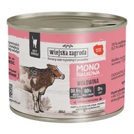 Mokra karma dla kotów - Wiejska Zagroda Monobiałkowa Wołowina mokra karma dla kota waga 12x200 g - miniaturka - grafika 1