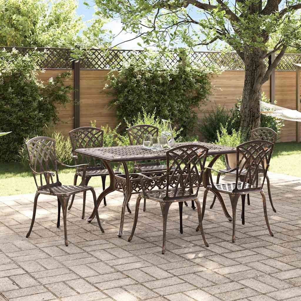 vidaXL Zestaw do jadalni w ogrodzie 7 pcs kolor bronzu Aluminium 3334680