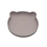 Miseczki i talerzyki dla dzieci - Bo Jungle talerz silikonowy z przyssawką Bear Grey - miniaturka - grafika 1