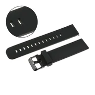 Akcesoria do zegarków - Pasek uniwersalny 24 mm silikonowy czarny, czarna zapinka + teleskopy, U15 - miniaturka - grafika 1